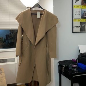 Kim K style tan light trench coat